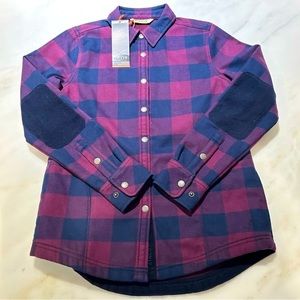 Pink & Navy Buffalo Check Flannel and Fleece Shacket XS
